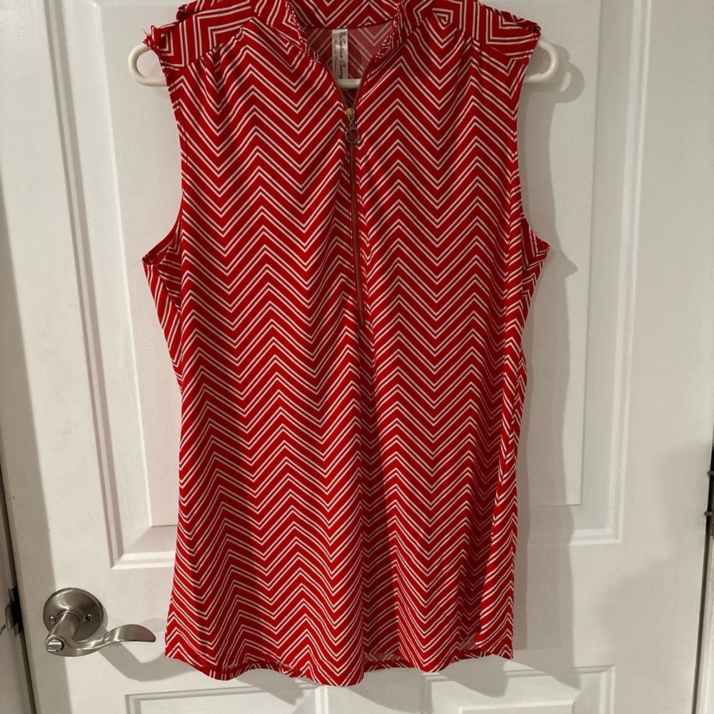 Perception Concept Red White womens Top XL‎